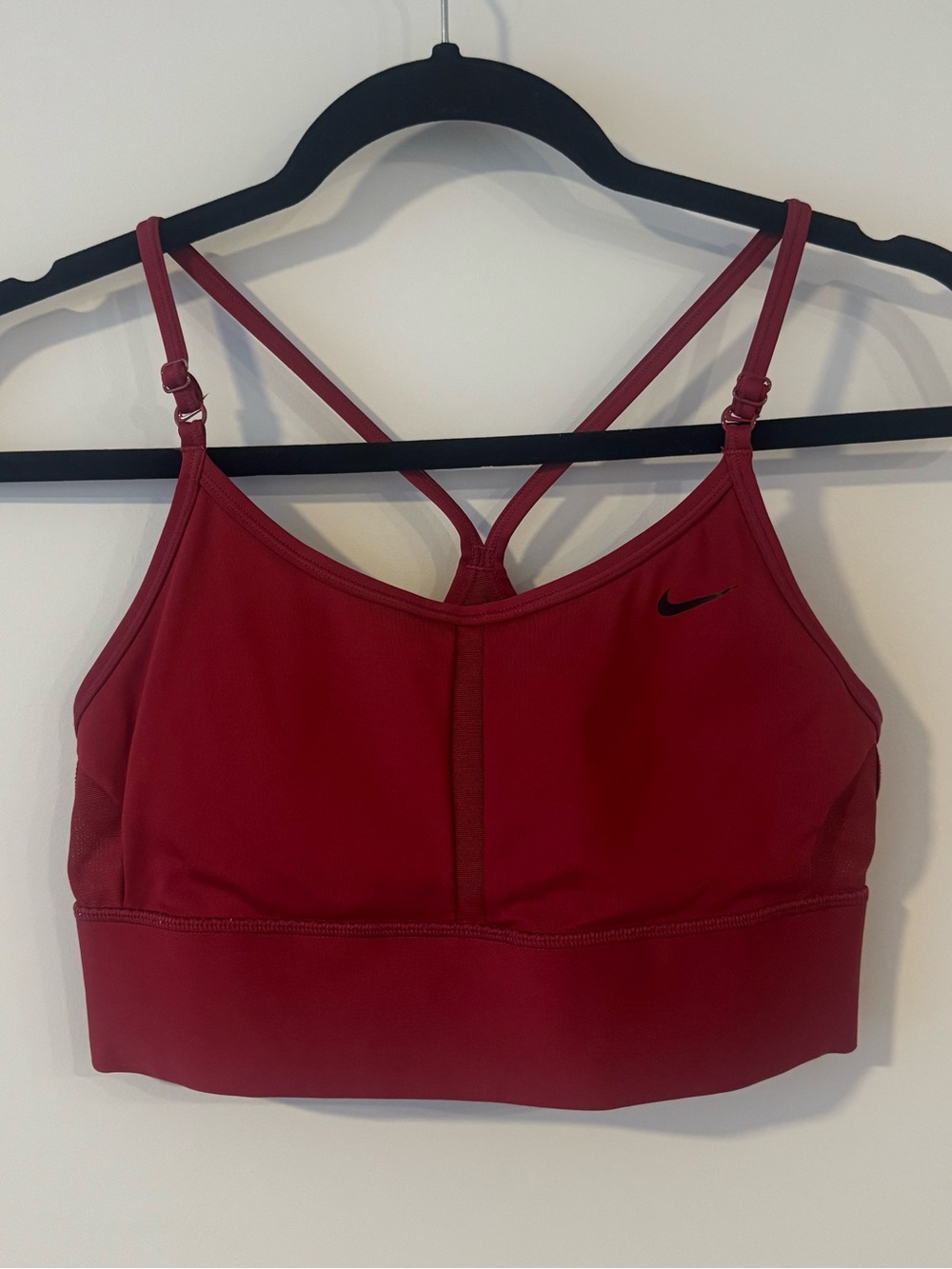 Nike Women’s Crimson Adjustable-Strap Sports Bra Size M Red Color